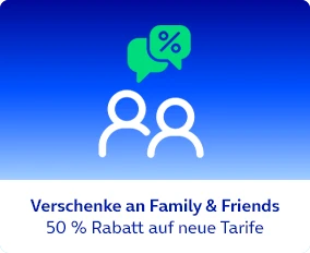 Bis zu 50 % Vorteil für Freunde