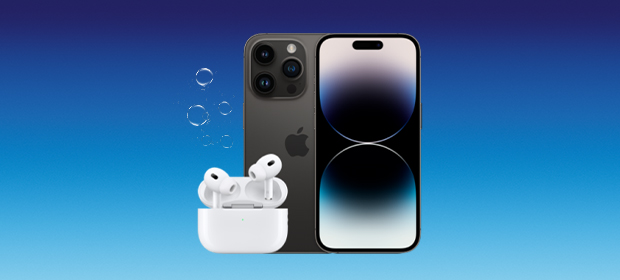 iPhone 14 Pro Max mit AirPods Pro