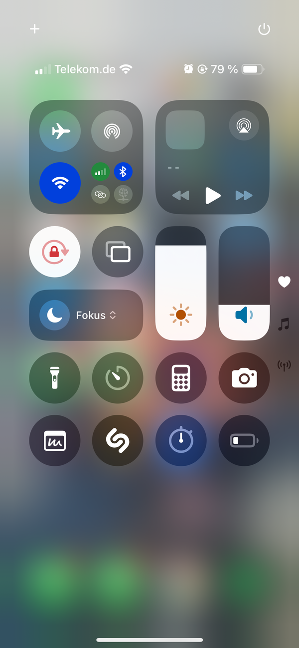 Das Kontrollzentrum des iPhones