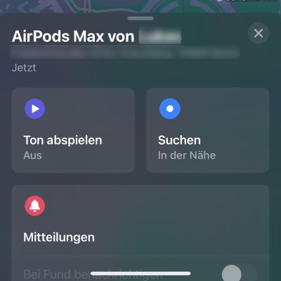 AirPods suchen: Ton abspielen 1