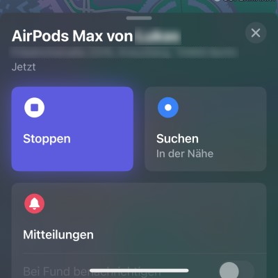 AirPods suchen: Ton abspielen 3