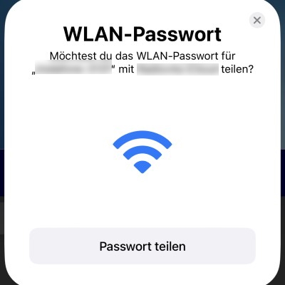 WLAN teilen iPhone: Passwort teilen