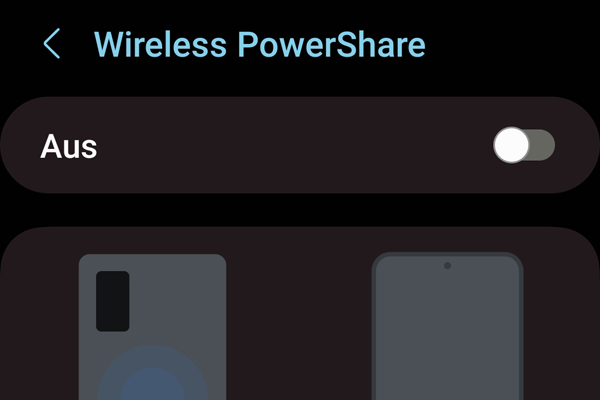 Wireless PowerShare in Einstellungen aktivieren