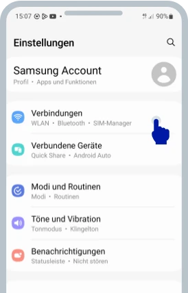 Screenshot des Android-Bildschirms