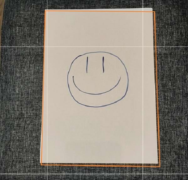 Scannen mit Handy Textscanner gelber Rahmen