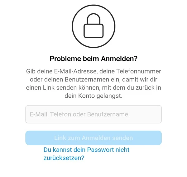 Instagram Passwort vergessen Fremdzugriff melden