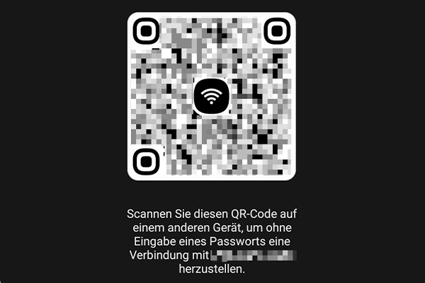 Screenshot des QR-Codes für die Netzwerkfreigabe per Android