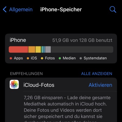 iPhone-Systemdaten löschen: iPhone-Speicher aufrufen 3
