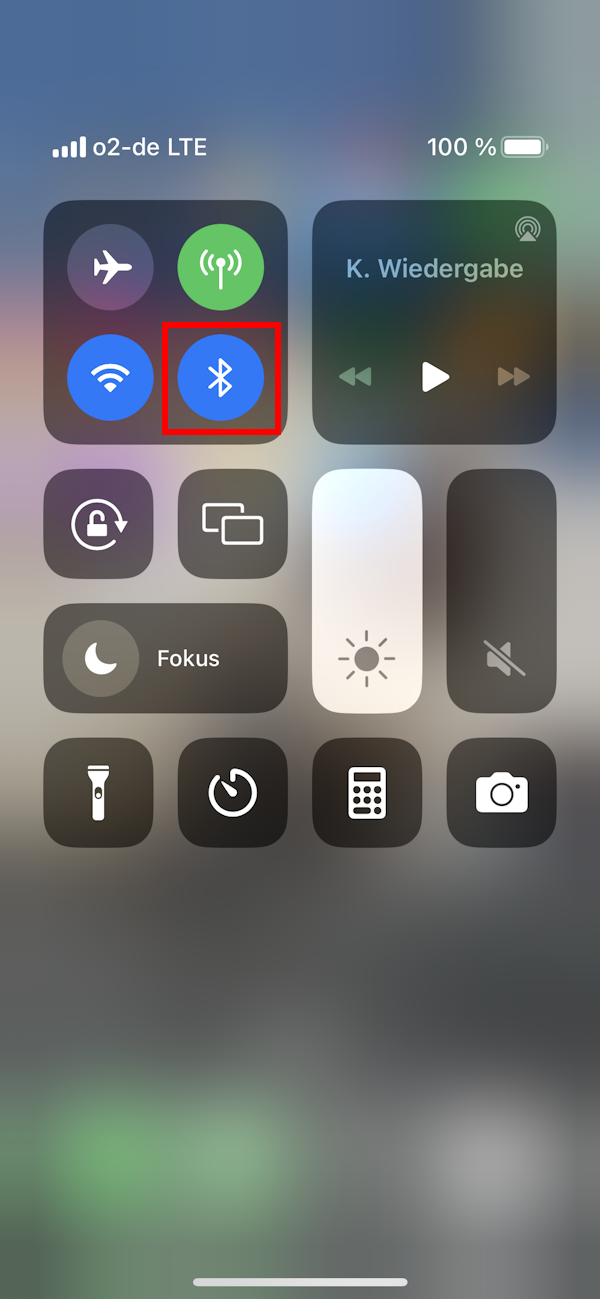Zu sehen ist das Kontrollzentrum des iPhones.
