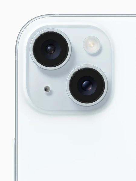 Aufnahme des Kameramoduls des iPhone 15 – es beherbergt zwei Objektive