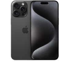 iPhone 15 Pro Max, Titan Schwarz, Vorder- und Rückansicht