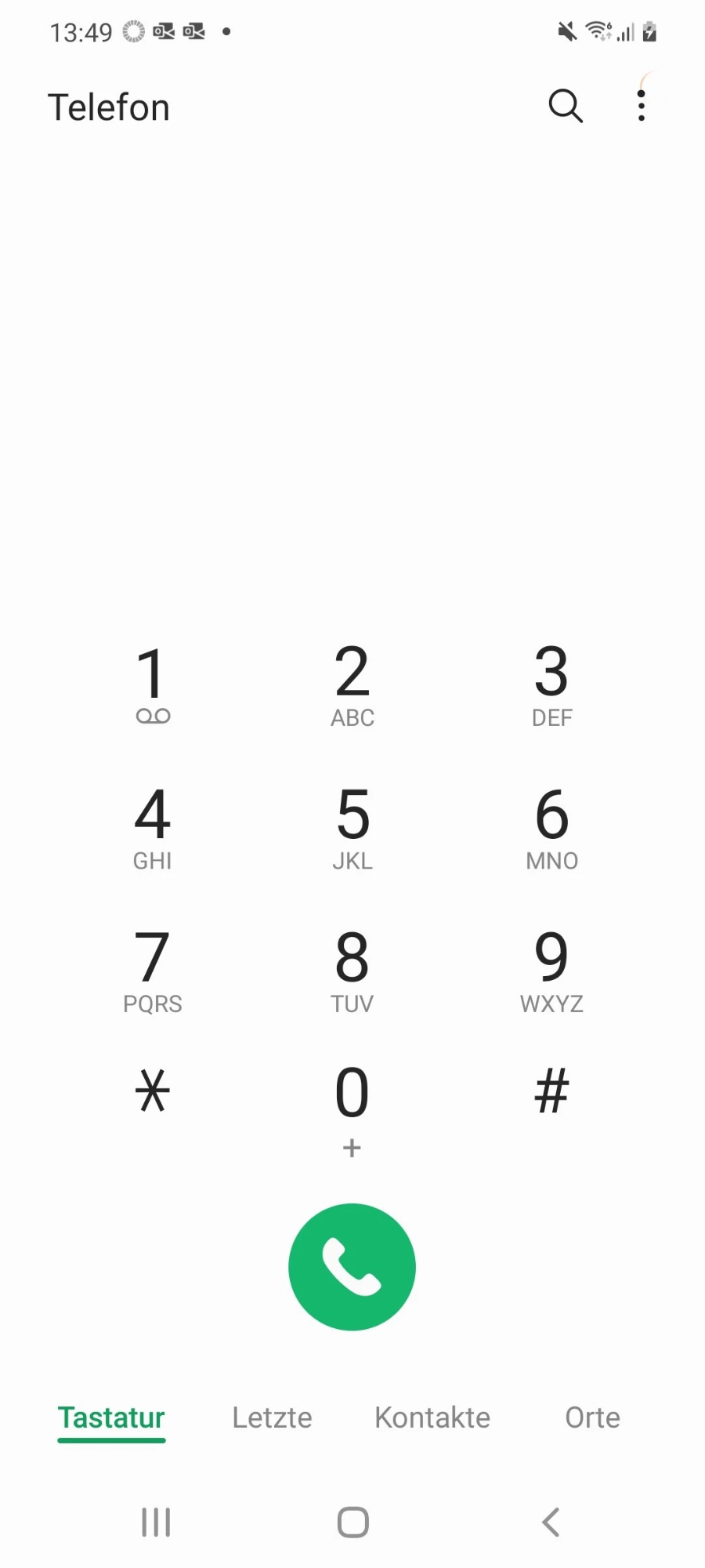 Screenshot der Telefon-App