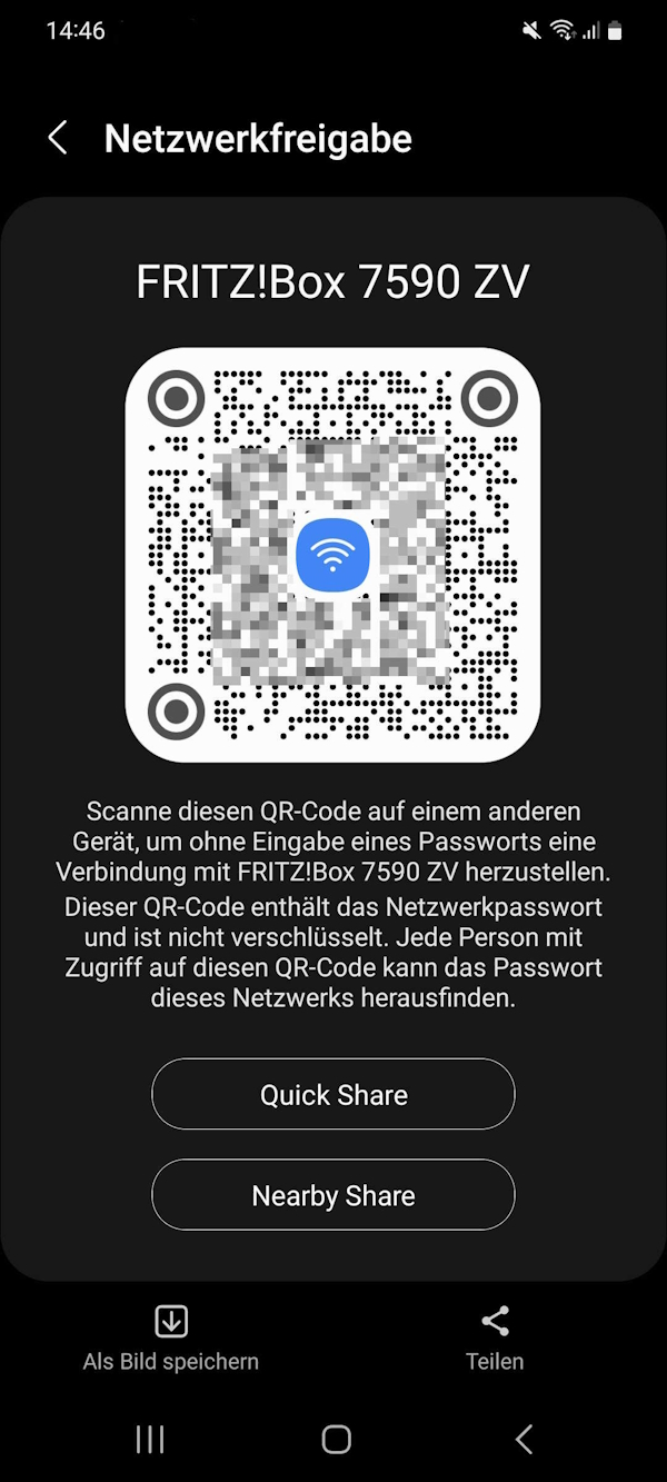 QR-Code zum Teilen des WLAN in Android
