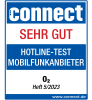 Sehr gut im Hotline-Test Mobilfunkanbieter in connect 5/2023