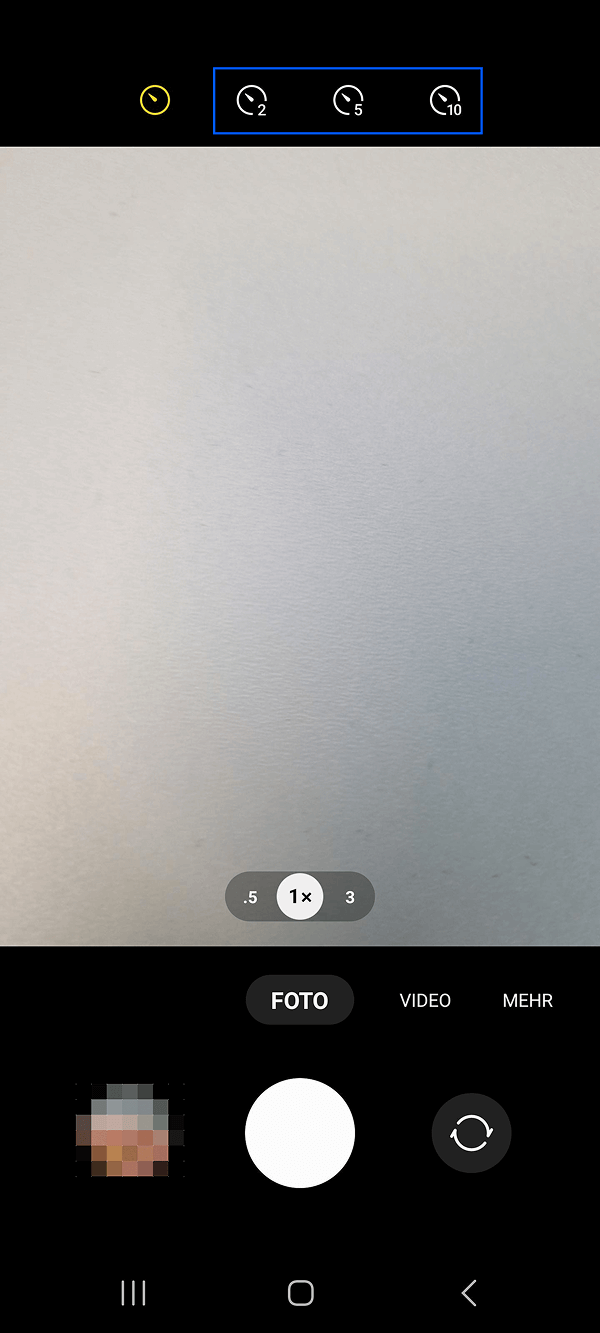 Einstellungen des Samsung-Selbstauslösers