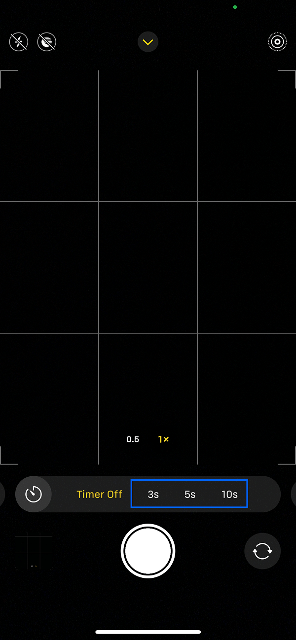 Auswahl der iPhone-Selbstauslöser-Zeit