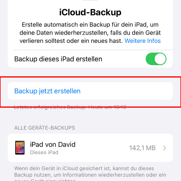 iPhone-Daten übertragen Backup erstellen