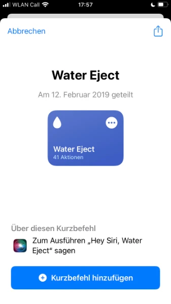Kurzbefehl Water Eject