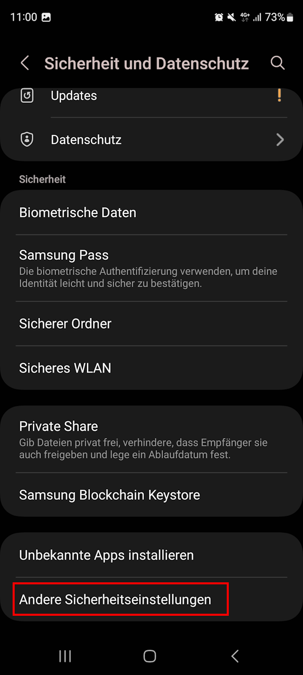 Samsung Sicherheit und Datenschutz