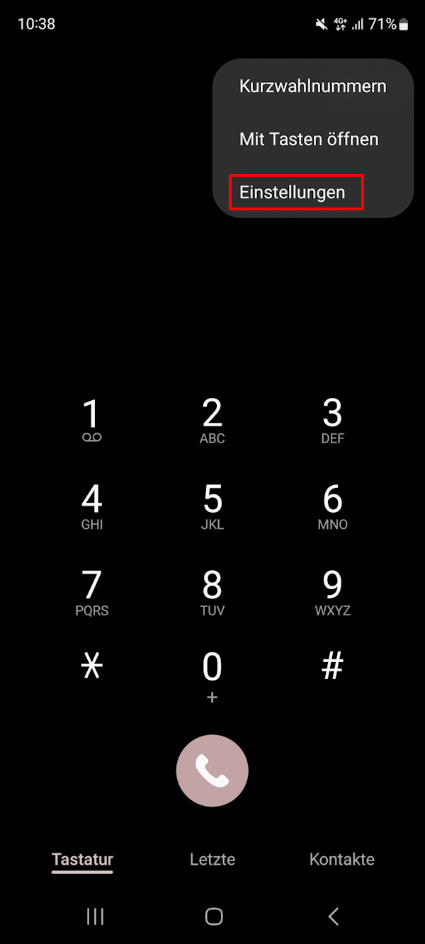 Samsung Telefon-Einstellungen