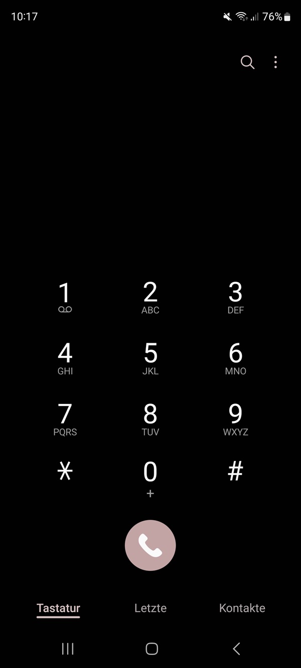 Screenshot der Telefon-App.