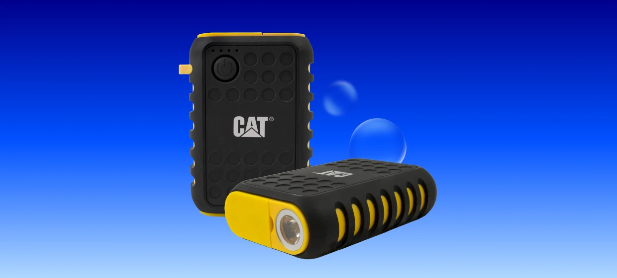  CAT Active Urban Rugged Powerbank mit integrierter Taschenlampe in Schwarz Gelb 