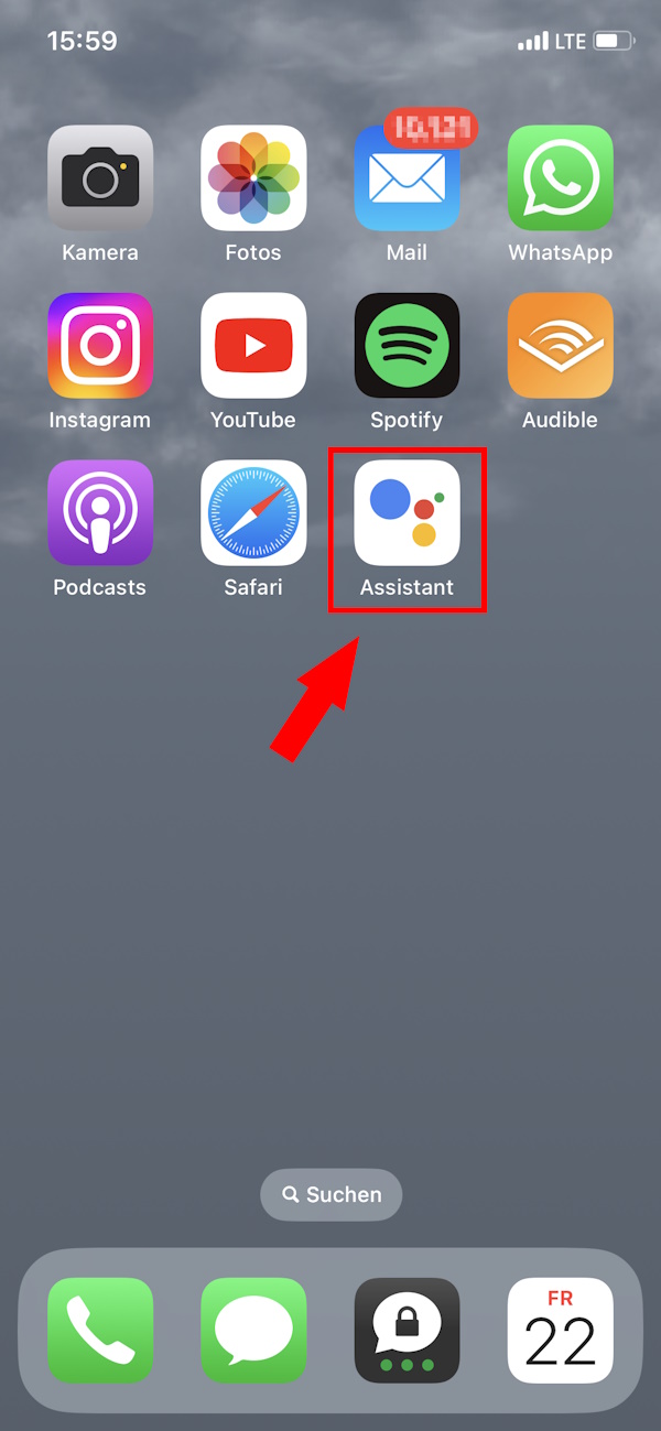 iPhone-Bildschirm mit verschiedenen Apps