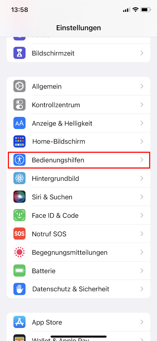 iPhone Einstellungen