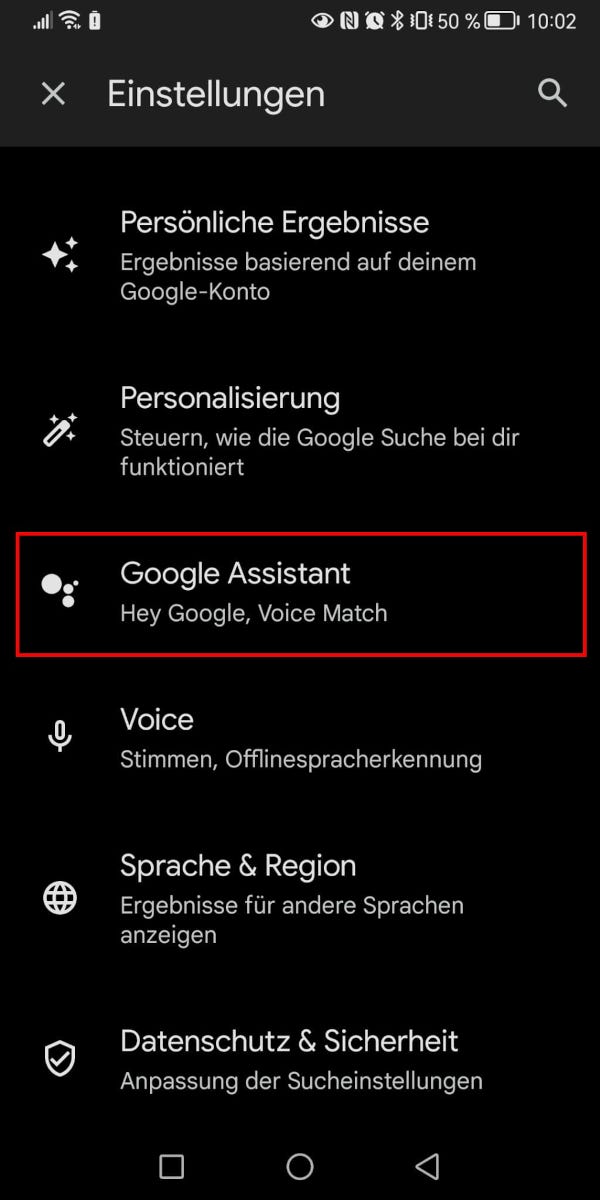 Schaltfläche „Google Assistant“