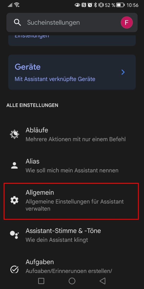 Alle Einstellungen von Google Assistant