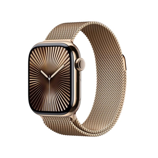 Apple Watch Series 10 mit Titangehäuse in Gold