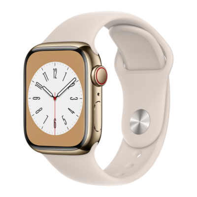 Apple Watch Series 8 in 41 mm und Gold