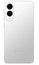  Rückansicht des Samsung Galaxy S25 Edge in Titanium Silver. Sichtbar sind zwei Kameralinsen mit LED-Blitz in der linken oberen Ecke und das dezente Samsung-Logo auf hellem Hintergrund. 