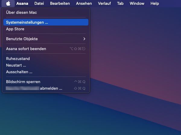 Screenshot der MacBook-Oberfläche, um das MacBook zurückzusetzen