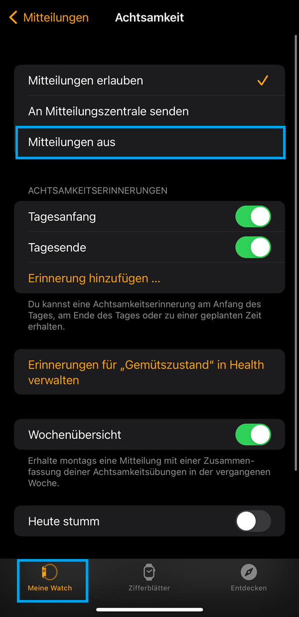 Apple-Watch-App im iPhone