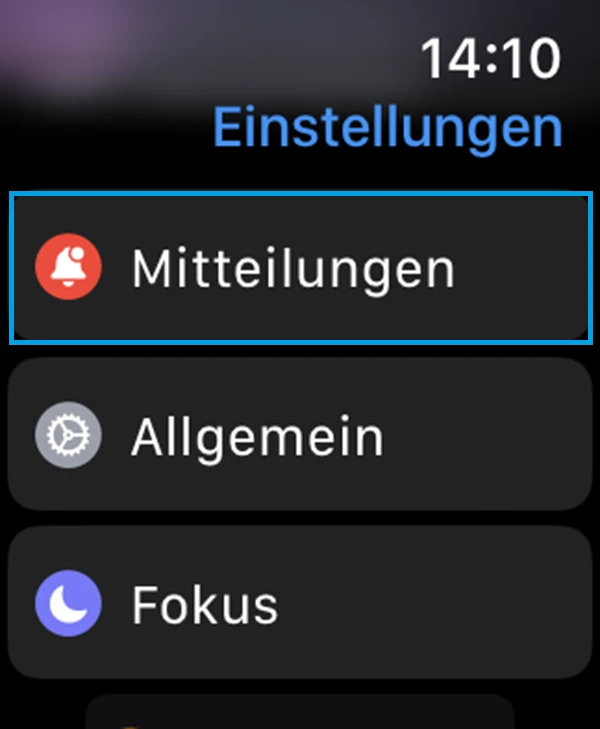 Benachrichtigungseinstellungen Apple Watch