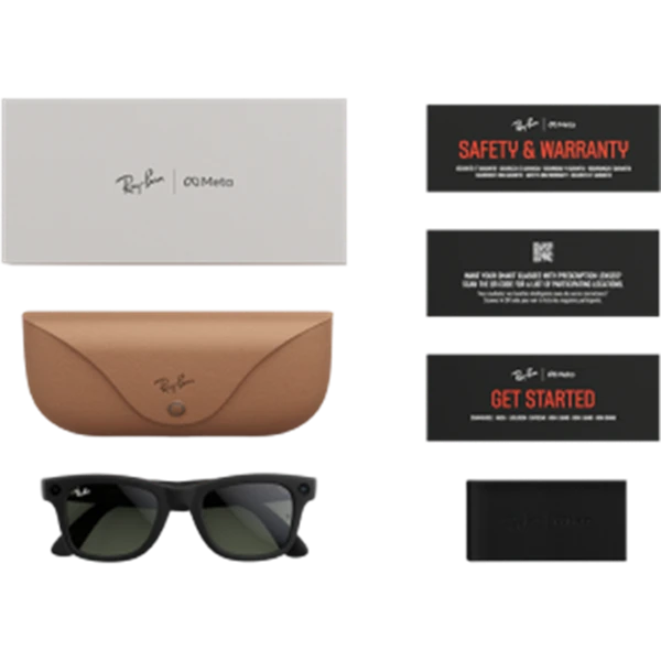 Ray-Ban-Meta-Brille mit Zubehör(© Meta)
Ray-Ban-Meta-Brille mit Zubehör