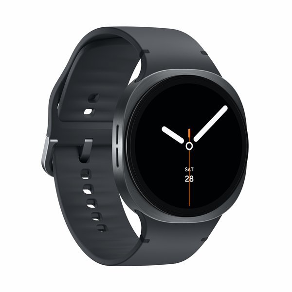 Die Samsung Galaxy Watch8 44 mm in Schwarz von links