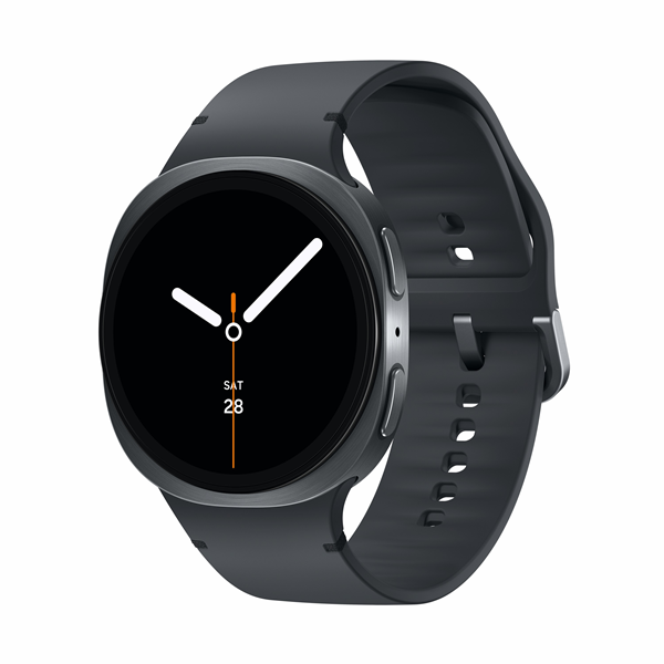 Die Samsung Galaxy Watch8 44 mm in Schwarz von rechts