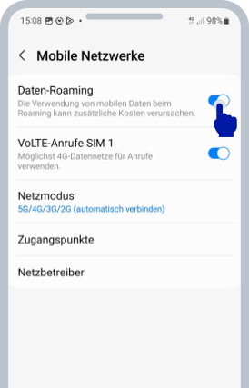 Screenshot des Android-Bildschirms