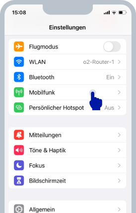Screenshot des iOS-Bildschirms