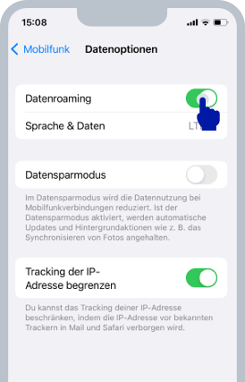 Screenshot des iOS-Bildschirms