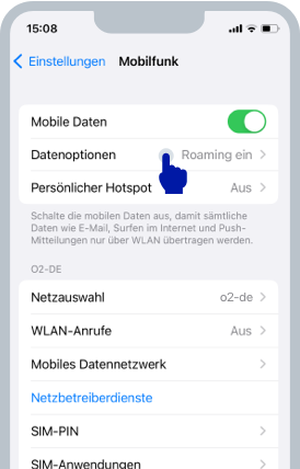 Screenshot des iOS-Bildschirms