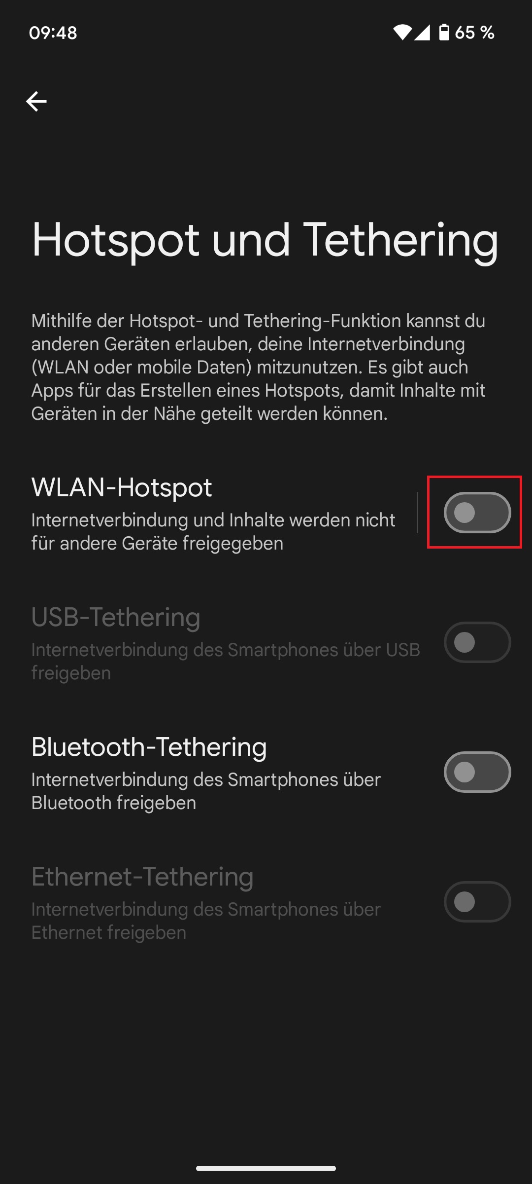 Hotspot und Tethering in den Einstellungen bei Betriebssystem Android 12 oder älter aktivieren