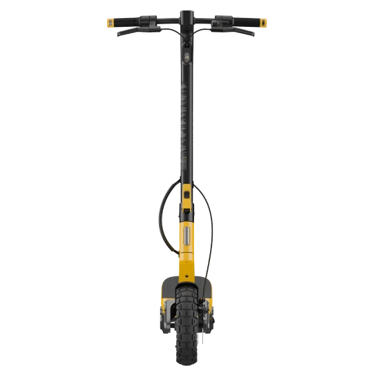  Frontansicht des Xiaomi Electric Scooter 6 Ultra in der Farbe Gelb. 