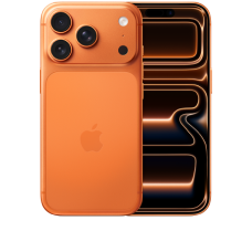 Vorder- und Rückansicht iPhone 17 Pro in Cosmic Orange
