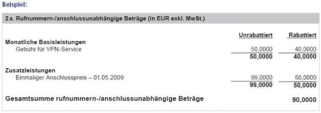 Rechnung im Überblick - Rufnummern-/anschlussunabhängige Beträge Rufnummern-/anschlussunabhängige Beträge