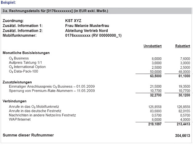 Rechnung im Überblick - Rechnungsdetails Rechnungsdetails