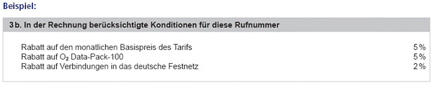 Rechnung im Überblick - Konditionen für diese Rufnummer Konditionen für diese Rufnummer