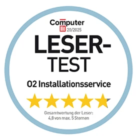  Computer Bild Leser-Test Siegel zum o2 Installationsservice
